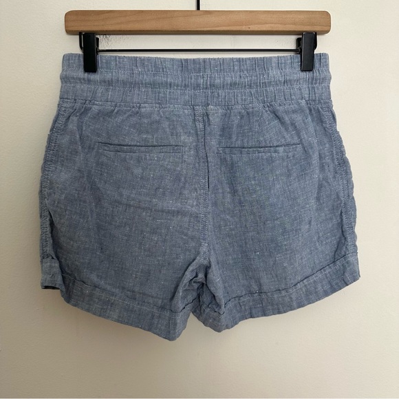 ATHLETA- Cabo Linen 4" Short Chambray Blue Pull-On - Picture 5 of 8